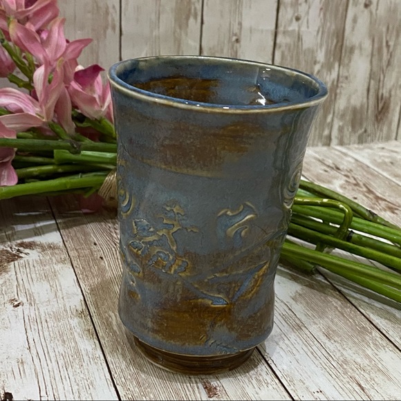 Signed Pottery Japanese Glazed Tea Cup - Picture 2 of 12